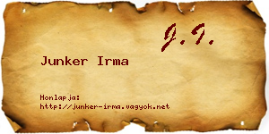 Junker Irma névjegykártya